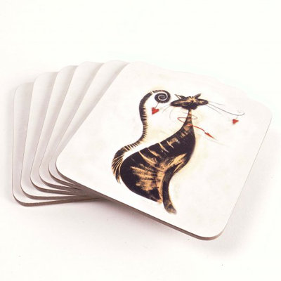 Sous-verres à liège chat