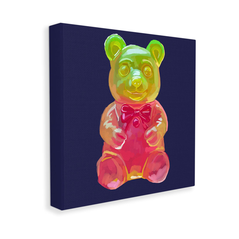 CandyBearonBlueCanvasWallArtbyAmeliaNoyes, 30" H x 30" W