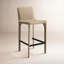 Tabouret de bar H 26 po entièrement assemblé, tabouret de bar rembourré en cuir Saddle avec siège rembourré, tabouret de bar à hauteur de comptoir avec repose-pieds à structure métallique pour comptoir de bar pour îlot de cuisine, kaki-2110765624-2110896978