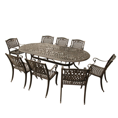 Slyvia 8 - Person Patio Dining Set with Oval Table