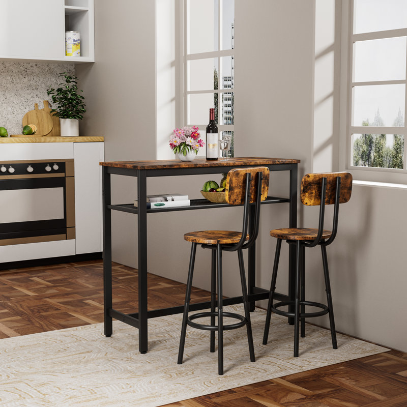 Ensemble de table de bar L 37,4 po x l 15,8 po x H 35,5 po brun