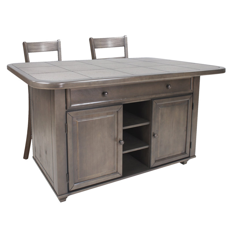 Ensemble d'îlot de cuisine de 62,5 po Shades Of Grey