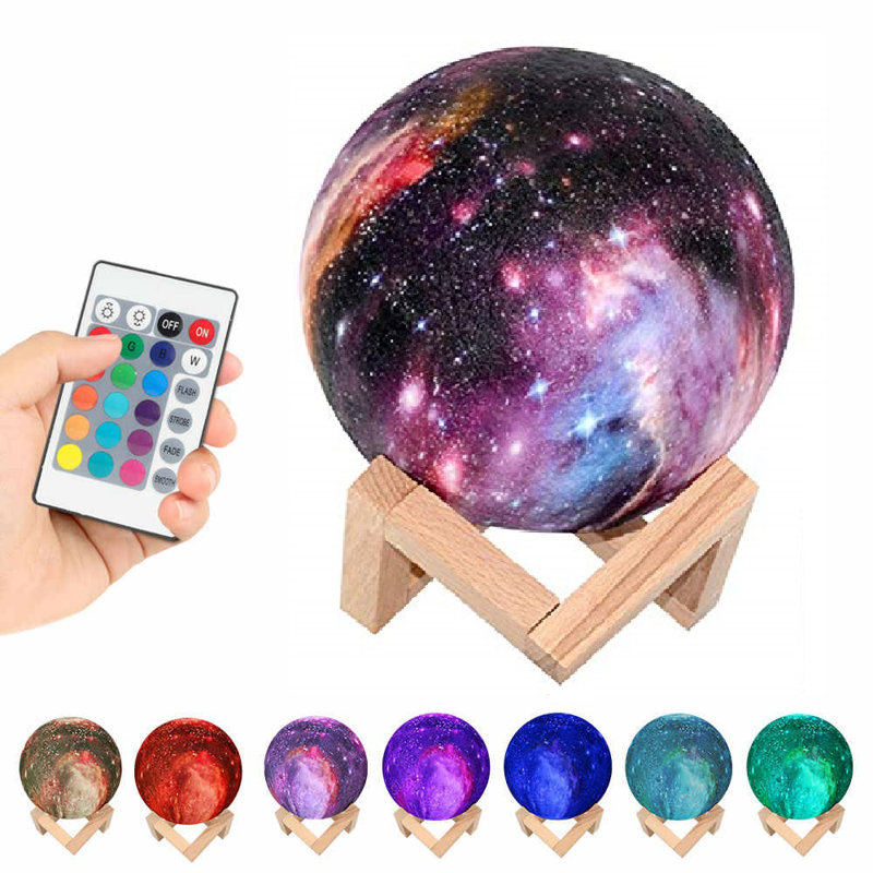3d Galaxy Lamp 15cm Colour-changing With Touch Sensor And Remote Control