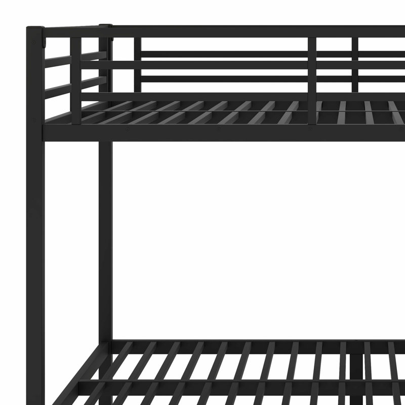 Lit superposé en métal pour adolescents et adultes, Double TG sur double TG, Noir