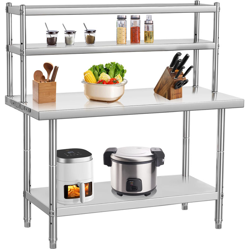 91.5cm W Stainless Steel Top Workbench