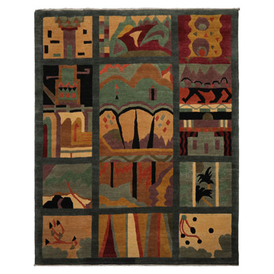 Tapis tufenkian en laine noué à la main 8 x 9 pi 11 po