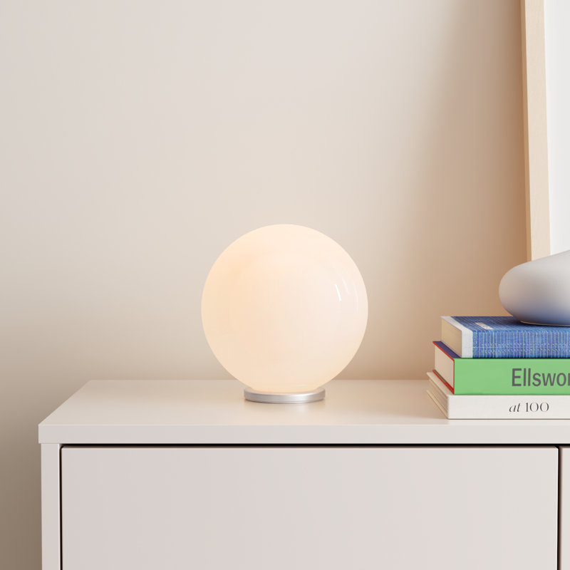 Mia Globe Lamp, 8.25" H x 7.87" W x 7.87" D, Silver