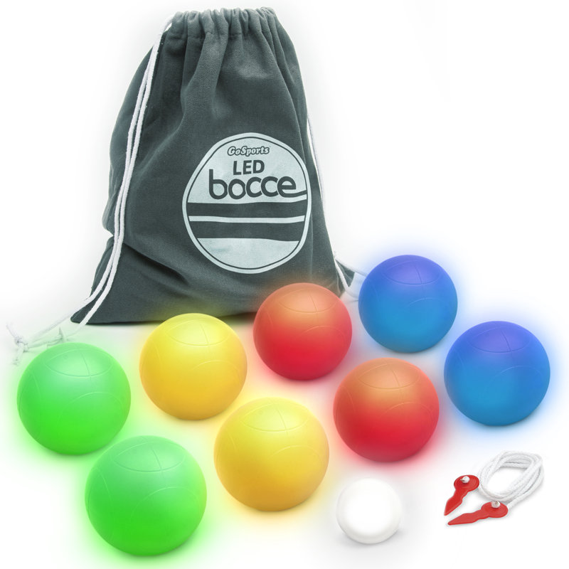 GoSports 100mm Multicolor LED Bocce Ball Game Set with Carry Case