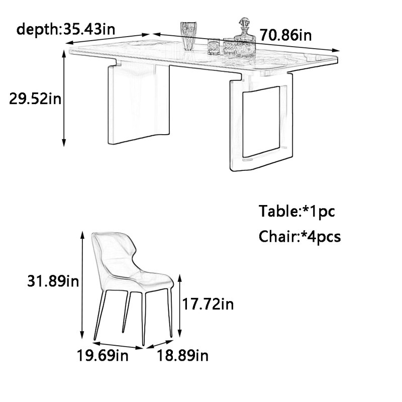 Halbert, 29.52"H x 70.86"L x 35.43"W