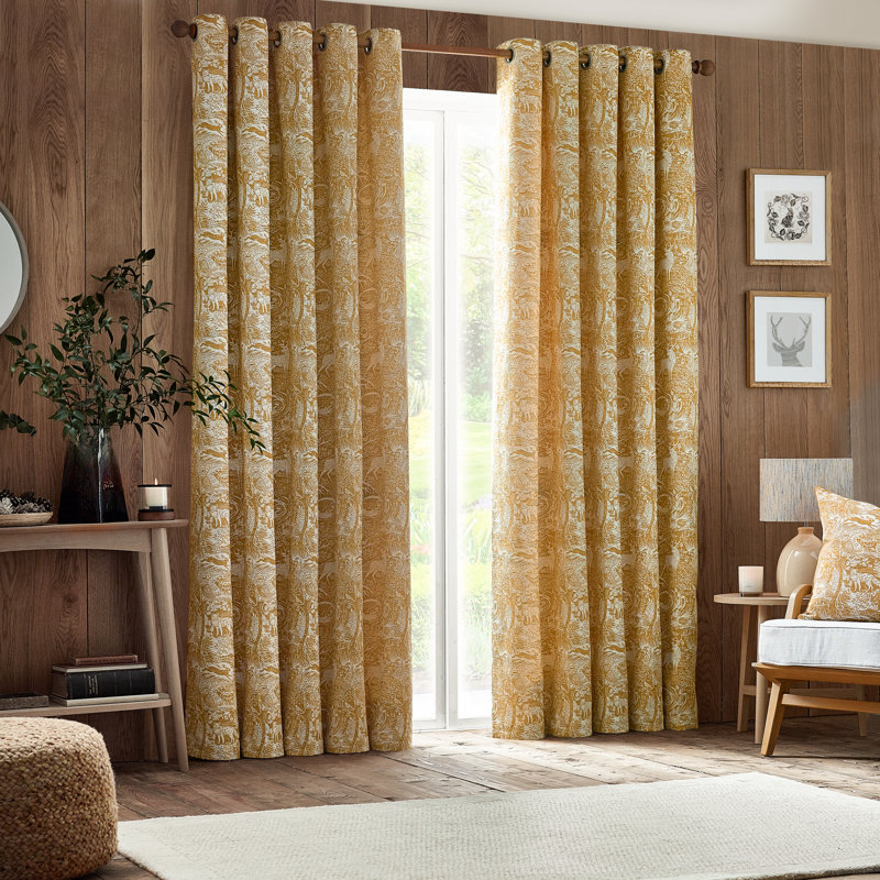 Room Darkening Curtain Pair, Brown, 117cm Width  x 183cm Drop