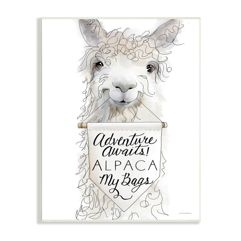 «Adventure Awaits Alpaca» par Kamdon Kreations, L 10 po x H 15 po, Toile tendue