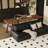 Nut-brown Rectangular Solid Wood  desk-170846573