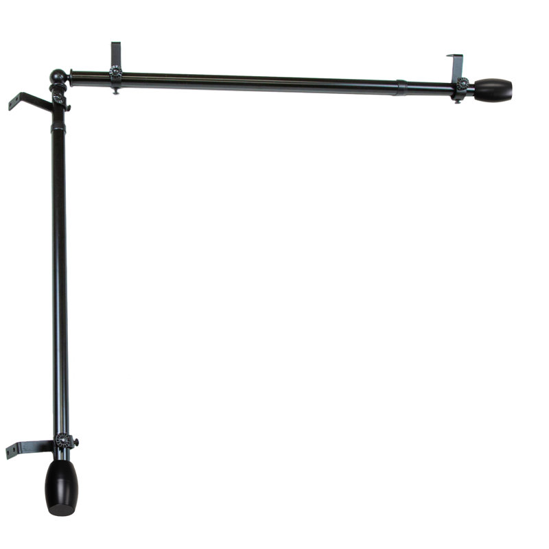 Tringle à rideaux simple à deux faces maymie, Noir, H 2,5 po x l 340 po x P 1,38 po
