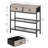 29.5" Narrow Console Table With 2 Fabric Drawers, Small Entryway Table With 3-Tier Storage Shelves, Thin Sofa Table, Side Table, For Living Room, Hallway