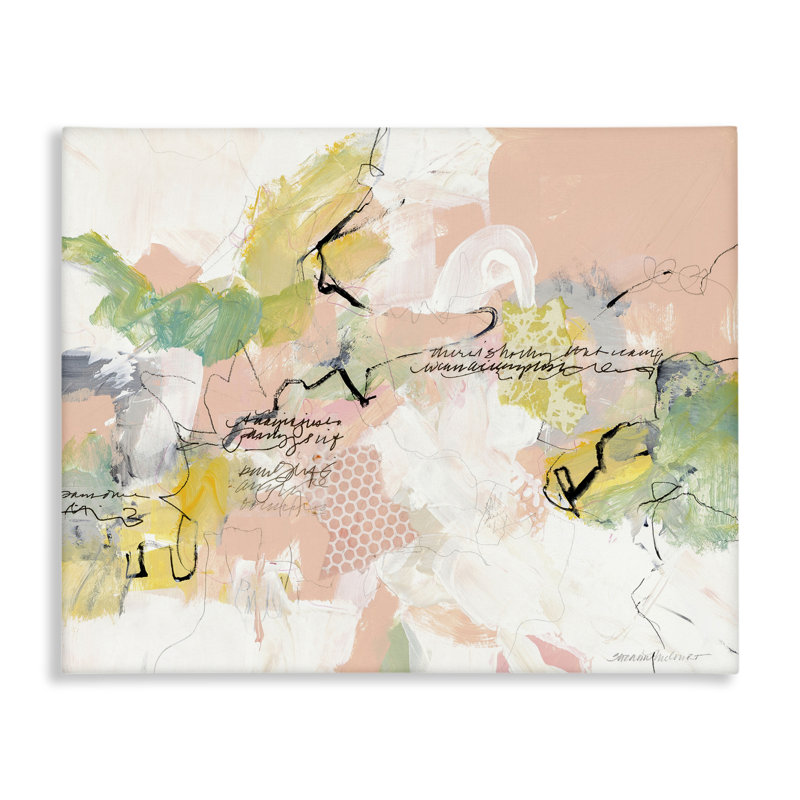 «Pink Cashmere Abstraction», art mural par Suzanne McCourt, H 16 po x l 20 po
