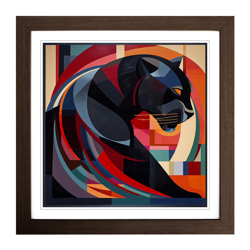 Panther Constructivism No.3 - Framed Print, Walnut