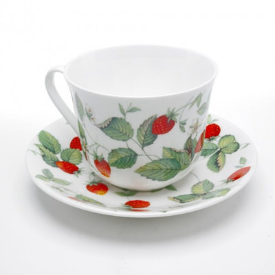 Ensemble de 2 soucoupes en porcelaine osseuse 2 pièces alpine fraise tasse à thé & Bullock