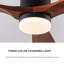 Ventilateur de plafond encastré à profil bas en bois massif de 52 pouces avec lumière, application et télécommande, moteur à courant continu réversible à 6 vitesses, ventilateur à DEL à intensité variable 3CCT et à DEL pour le salon de la chambre à coucher-131129290