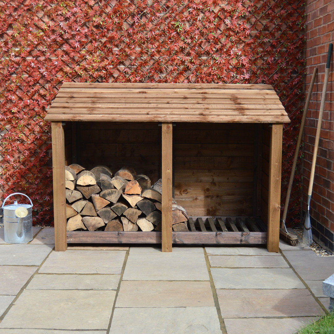 Nia 182.88Cm W x 121.92Cm D Solid Wood Log Store