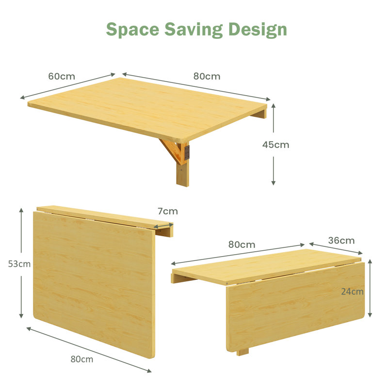 Achsah 80cm Rectangular Folding Table, Yellow