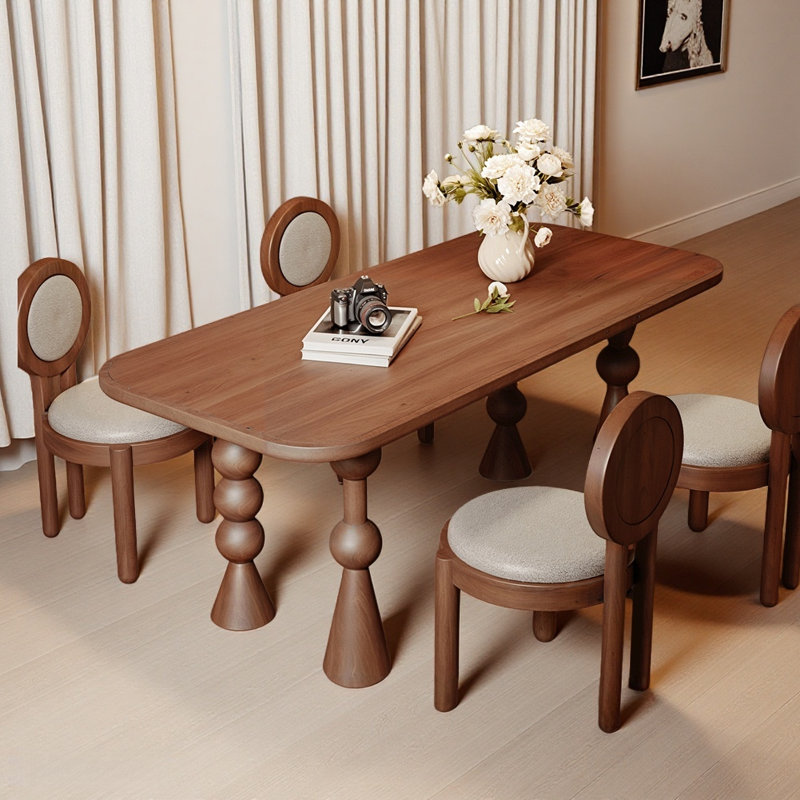 Simple and Retro Designed Dining Table, Brown