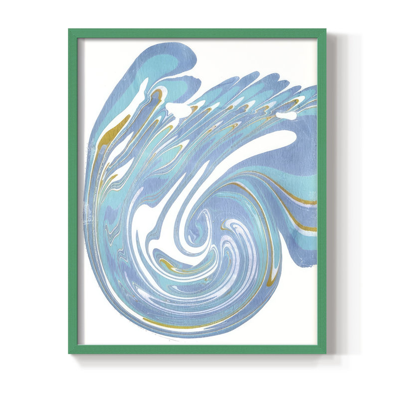 Galaxie III, reproduction encadrée - bois massif, H 11 po x l 9 po, Vert