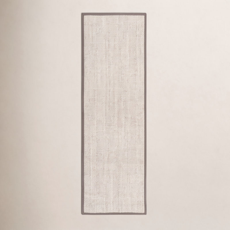 Torbin Jute/Sisal Marble/Khaki Grey Area Rug, Runner 2'6" x 8'