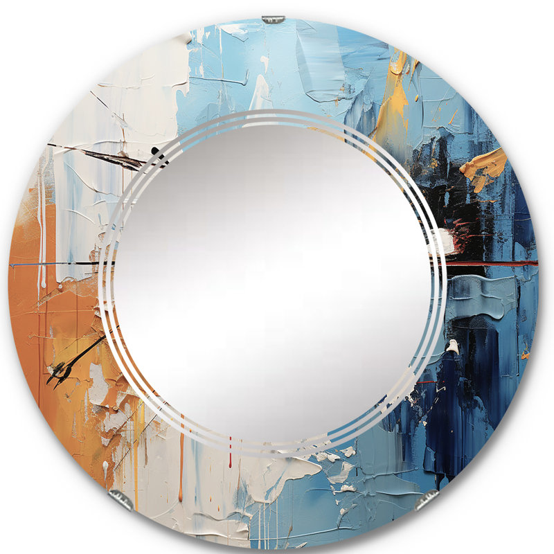 Narvi - Miroir mural moderne rond, 24 po x 24 po