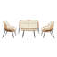 Ensemble de conversation en pin 4 pièces Pine-500577185