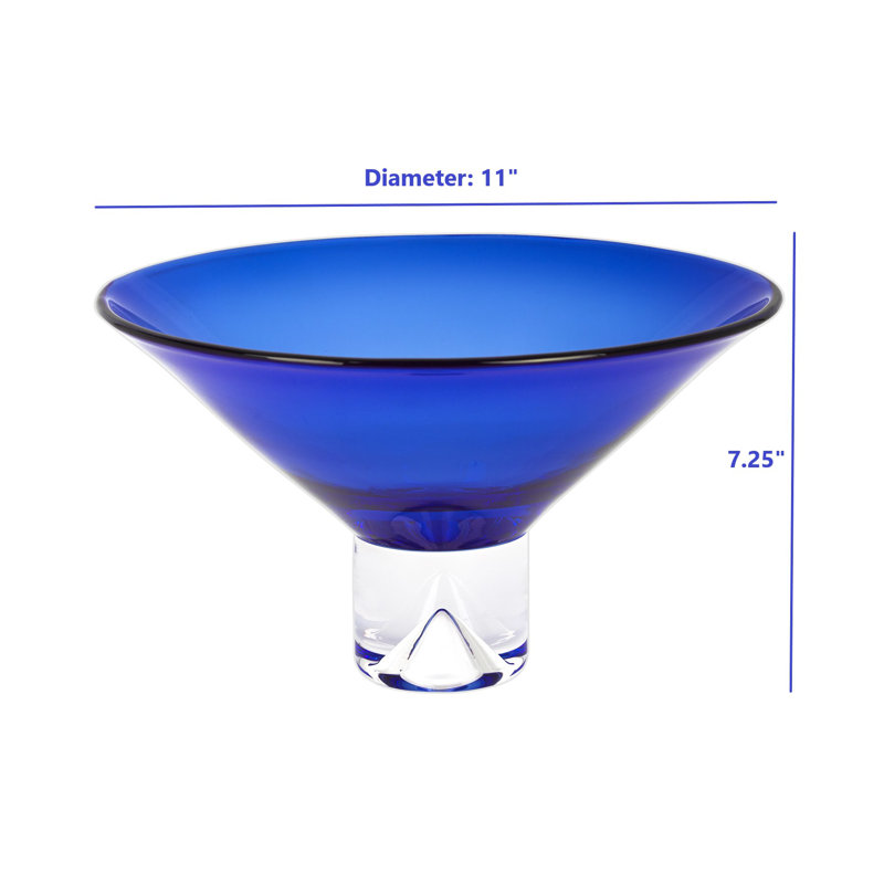 Monaco Fruit Bowl, 7" H x 12" W x 12" D, Clear