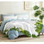 Jeté en flanelle verte ultra douce, imprimé floral simple face-132436281