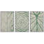 Abstrait botanique vert, feuilles blanches, 3 pièces-91874972-91874973