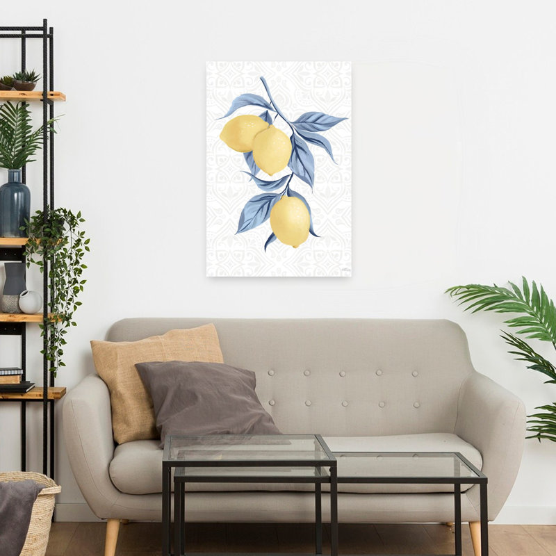 Art contemporain arbre branche de citron, H 24 po x l 16 po