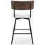 Swivel Upholstered Counter Stool with Metal Frame-1034074929