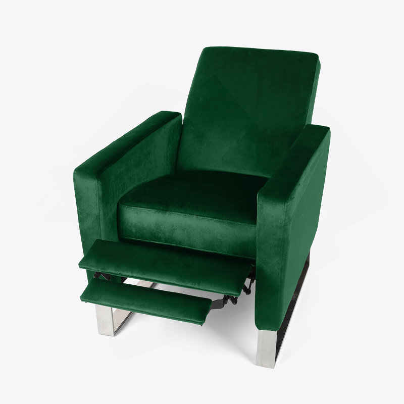 Fauteuil inclinable, Velours émeraude