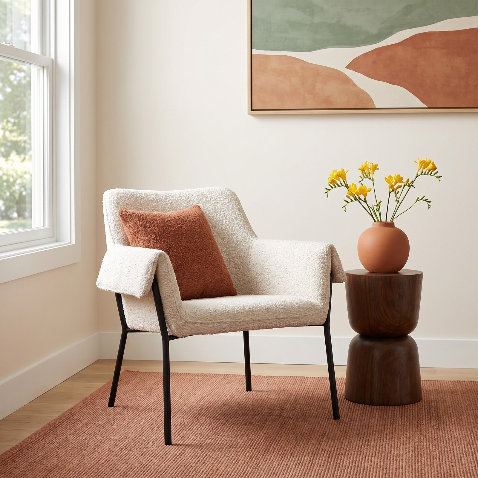 Gloriette Armchair,  Cream Polyester Blend