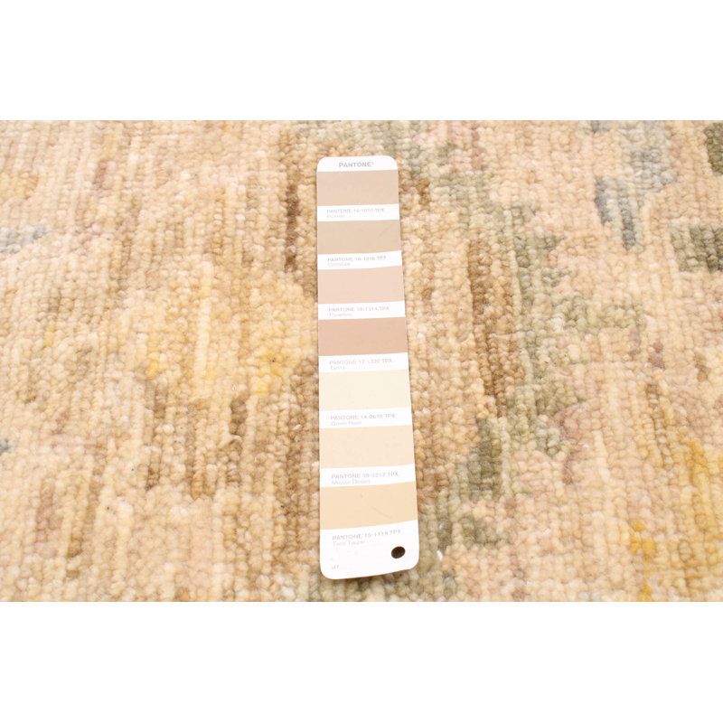 Tapis rectangulaire en laine noué à la main de conception unique nouvel âge 9 pi 2 po x 11 pi 9 po Wirila