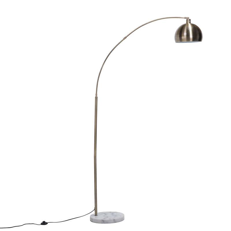 Aanya 210cm Arched Floor Lamp, Brass