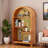 4-tier Arched Top Open Bookshelf With 2 Staggered Interior Shelves And Sturdy Legs-2049999427