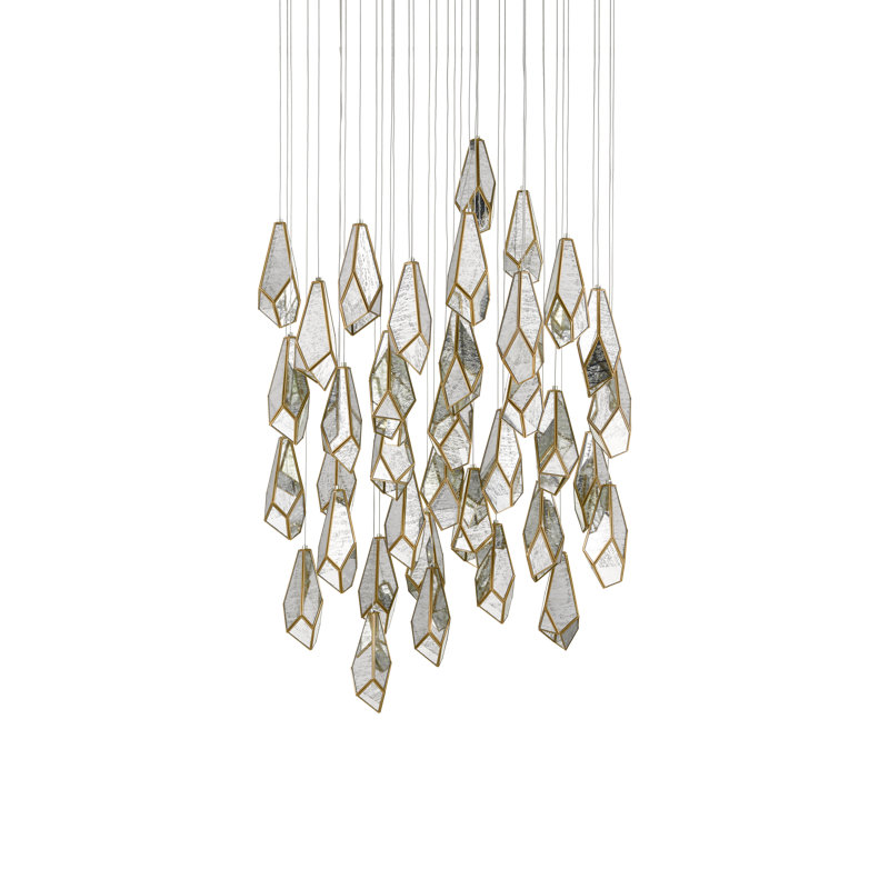 Luminaire suspendu géométrique à 36 lumières Glace