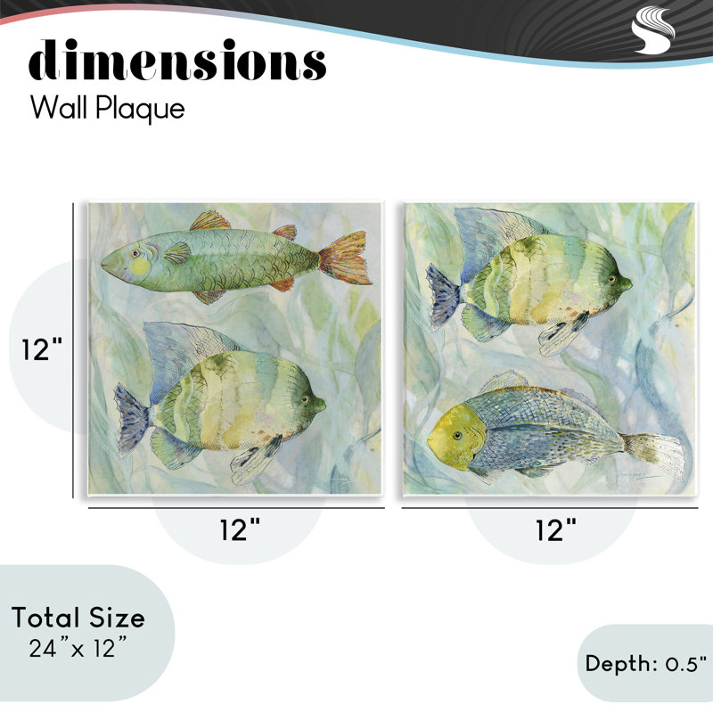 Ensemble de 2 plaques murales Sweet Fish Aquatics, design par Lorenzo Collective