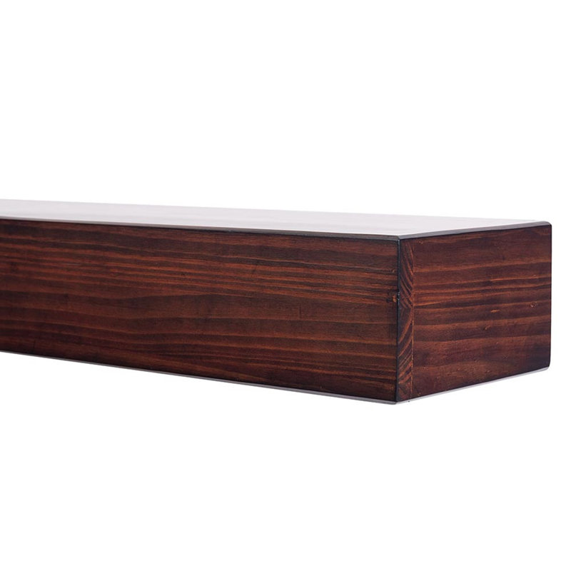 Brylee Floating Wood Fireplace Mantel Shelf, 9" D x 5.5" H, 60", Cinnamon