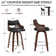 Swivel Upholstered Bar Stool, Counter Stool With Wood Frame (Set Of 6)