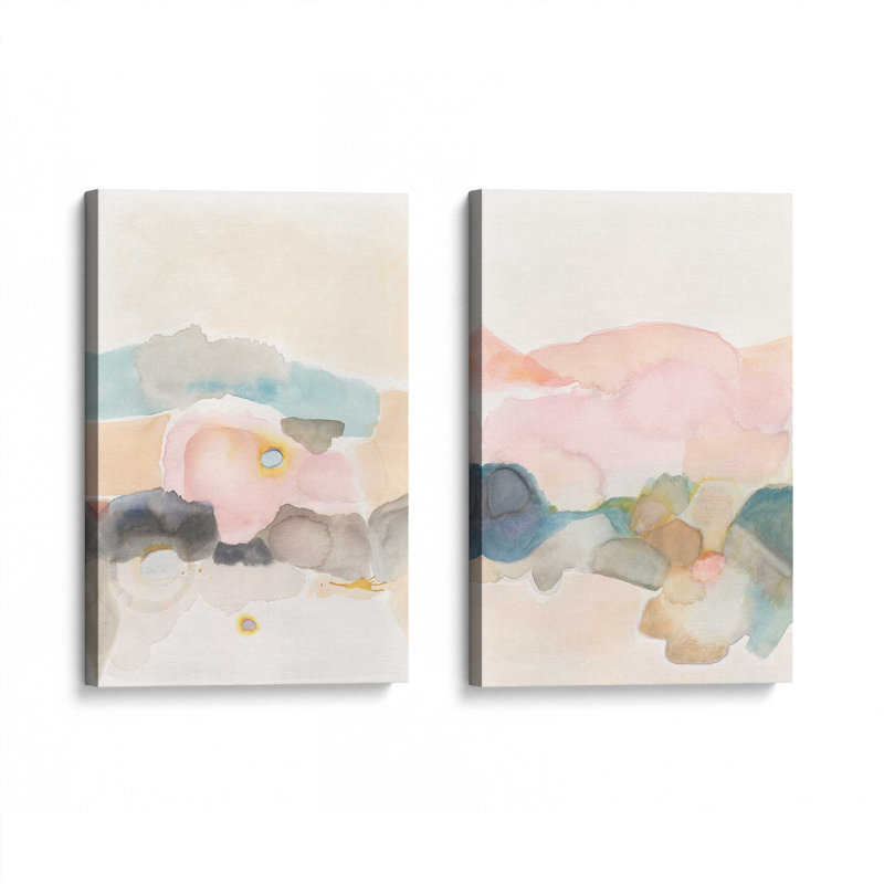 Ensemble de 2 pastel pastel, Toile tendue, H 31 po x l 48 po