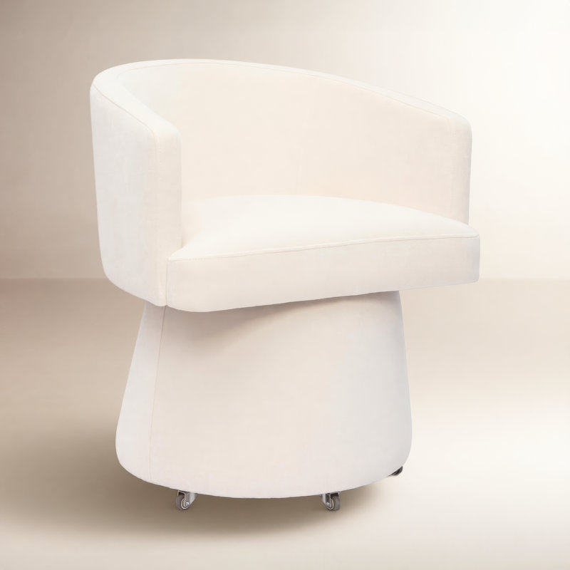 Chaise de bureau en tissu recyclé Chadbourn, Cream