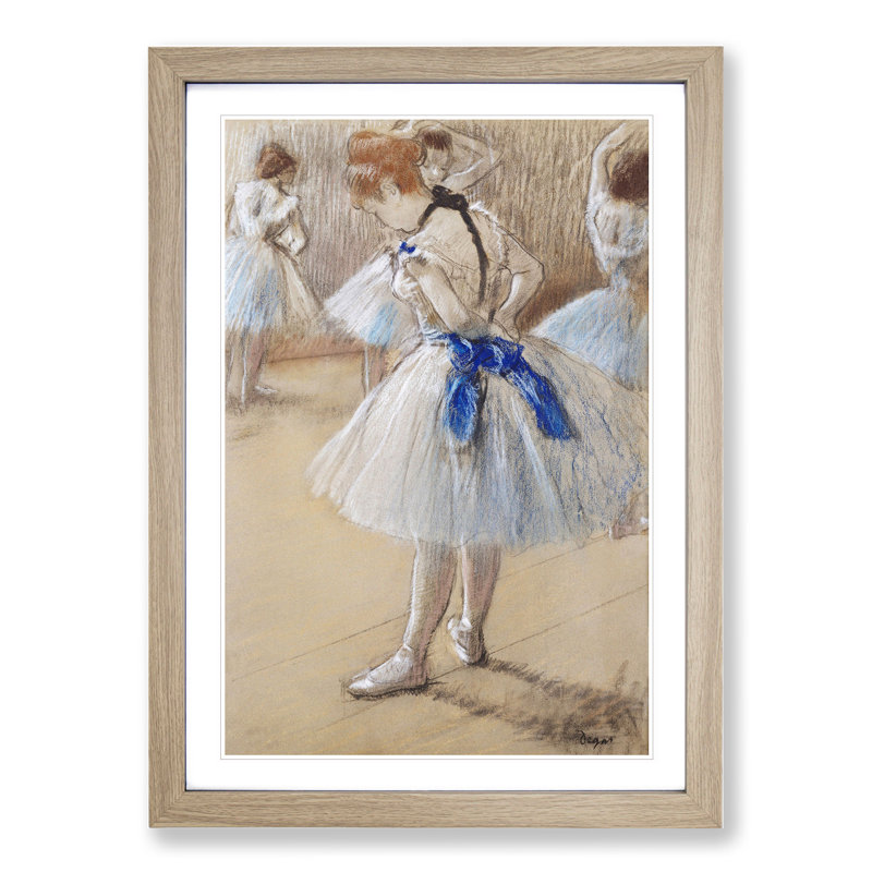 Ballet Ballerina Dancer by Edgar Degas - Picture Frame Painting, Oak Framed, 36cm H x 27cm W x 2cm D