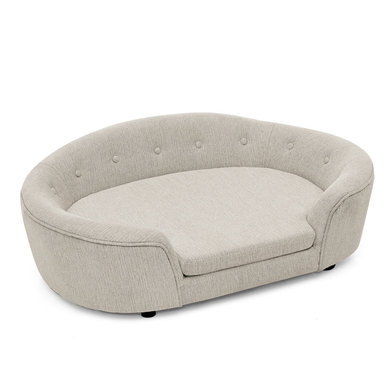 Oversized Size Oval Semi-Enclosed Dog Sofa, Beige