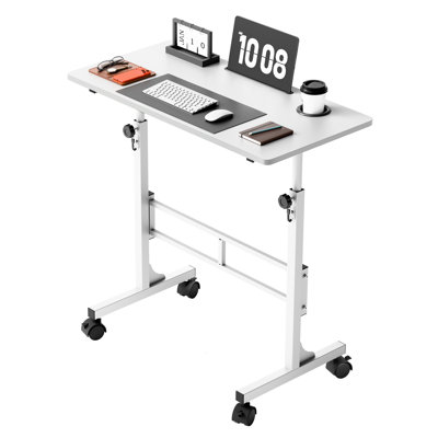 Small Standing Desk Adjustable Height Portable Rolling Desks with Wheels