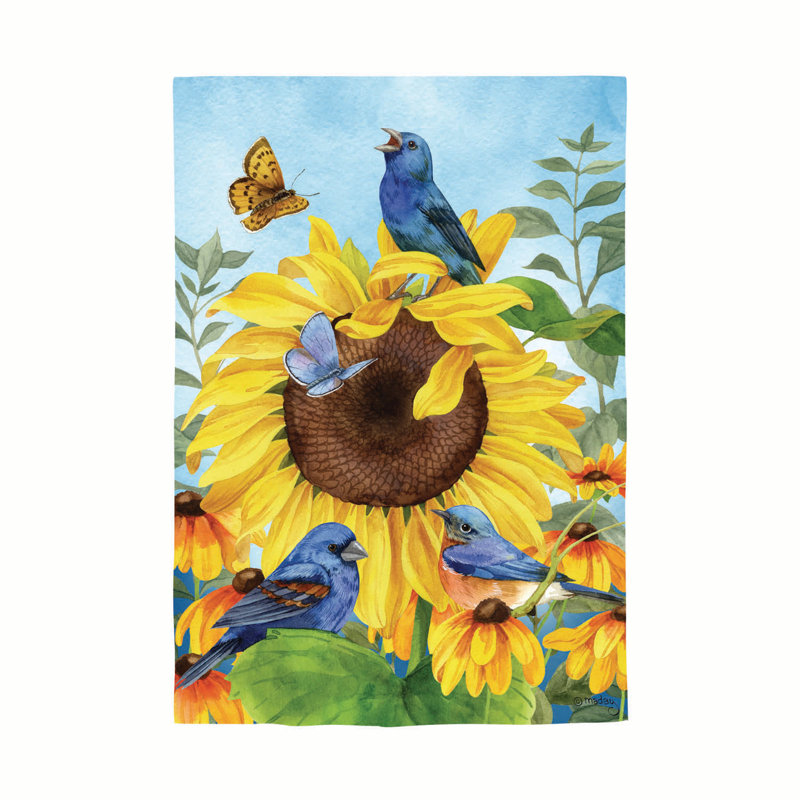 Sunflower Glory Suede Garden Flag