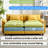86'' Wide Comfy Cloud Couch Sectional Loveseat Sofa With 2 Ottoman-1684640071
